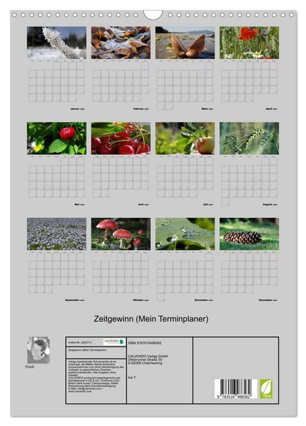 Produktbild: Zeitgewinn (Mein Terminplaner) (Wandkalender 2026 DIN A3 hoch), CALVENDO Monatskalender
