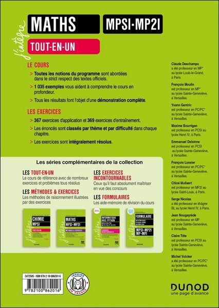 Produktbild: Maths MPSI, MP2I : tout-en-un : nouveaux programmes 2021