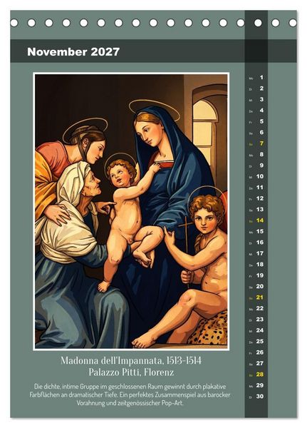 Produktbild: Raffael 2.0, Renaissance-Madonnen als Graphic Novel (Tischkalender 2027 DIN A5 hoch), CALVENDO Monatskalender