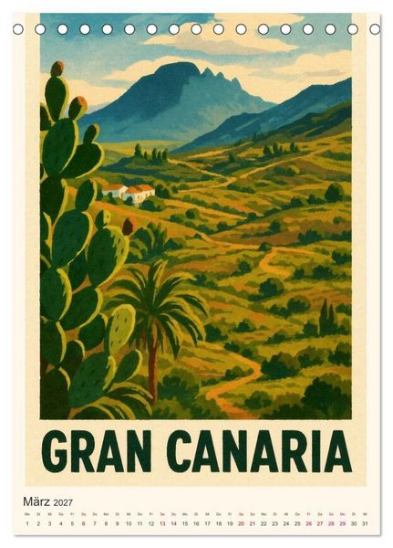 Produktbild: City Poster Gran Canaria (Tischkalender 2027 DIN A5 hoch), CALVENDO Monatskalender