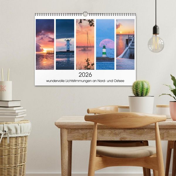 Produktbild: 2026 - wundervolle Lichtstimmungen an Nord- und Ostsee (Wandkalender 2026 DIN A3 quer), CALVENDO Monatskalender