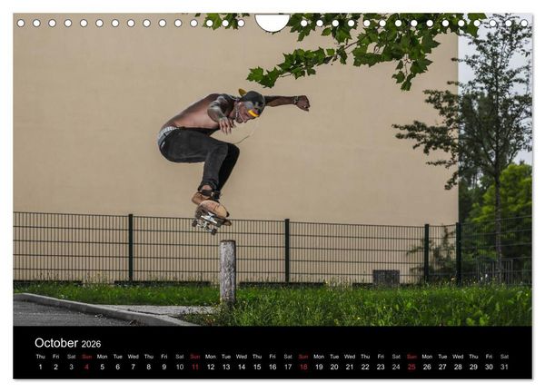 Produktbild: Skateboard - Street only (Wall Calendar 2026 DIN A4 landscape), CALVENDO 12 Month Wall Calendar