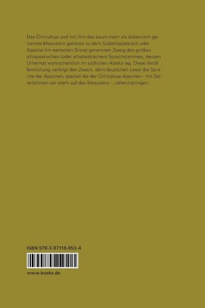 Produktbild: Die Sprache der Chiricahua-Apachen