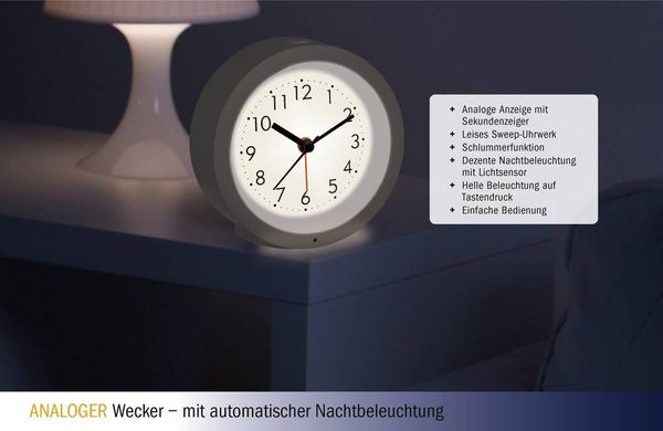 Produktbild: TFA Dostmann 60.1029.02 Quarz Wecker Wei&szlig; Alarmzeiten 1 Leisegang-Uhrwerk