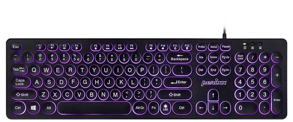 Produktbild: Perixx PERIBOARD-317 R DE B Kabelgebunden Tastatur Deutsch, QWERTZ Schwarz Beleuchtet