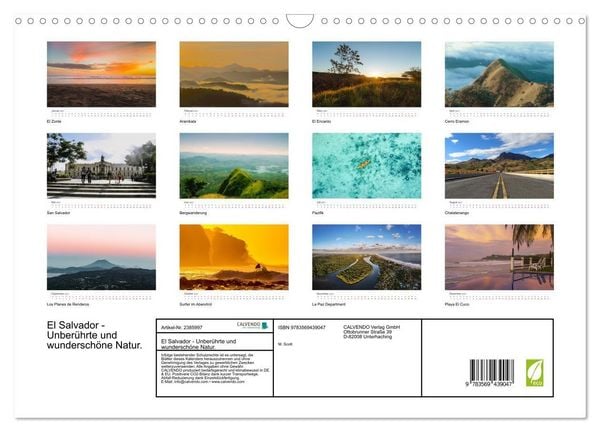 Produktbild: El Salvador - Unber&uuml;hrte und wundersch&ouml;ne Natur. (Wandkalender 2027 DIN A3 quer), CALVENDO Monatskalender