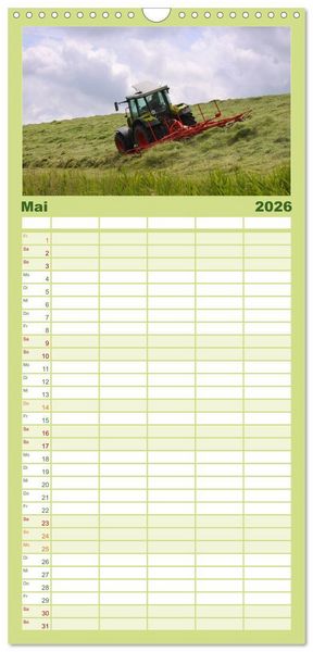 Produktbild: Familienplaner 2026 - Landwirtschaft - Maschinen im Einsatz mit 5 Spalten (Wandkalender, 21 x 45 cm) CALVENDO