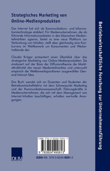 Produktbild: Strategisches Marketing von Online-Medienprodukten