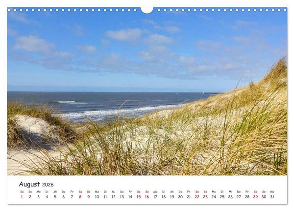 Produktbild: D&uuml;nen und Meer Nordseemomente (Wandkalender 2026 DIN A3 quer), CALVENDO Monatskalender