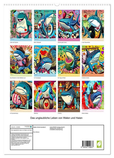 Produktbild: Das unglaubliche Leben von Walen und Haien (hochwertiger Premium Wandkalender 2026 DIN A2 hoch), Kunstdruck in Hochglanz