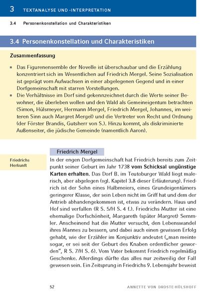 Die Judenbuche von Annette von Droste-Hülshoff - Textanalyse und Interpretation