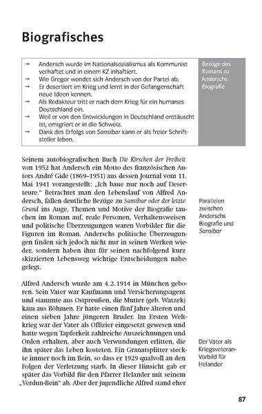 Produktbild: Klett Lekt&uuml;rehilfen Alfred Andersch, Sansibar oder der letzte Grund