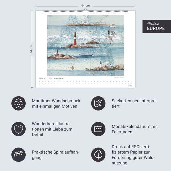 Produktbild: Nordlichter - See(h)karten Kalender 2027