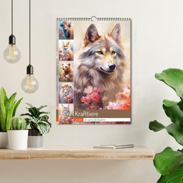 Produktbild: Krafttiere als spirituelle Begleiter (Wandkalender 2026 DIN A3 hoch), CALVENDO Monatskalender