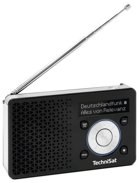 Produktbild: TechniSat DIGITRADIO 1 A Akku-Radio DAB+, UKW, ASA-Warnfunktion wiederaufladbar Schwarz, Silber