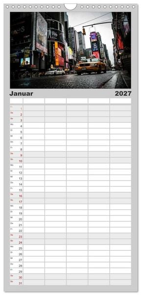 Produktbild: Familienplaner 2027 - New York Shoots mit 5 Spalten (Wandkalender, 21 x 45 cm) CALVENDO
