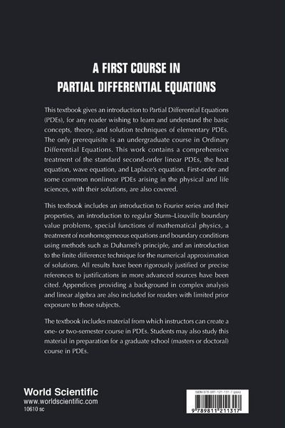 Produktbild: First Course in Partial Differential Equations, a