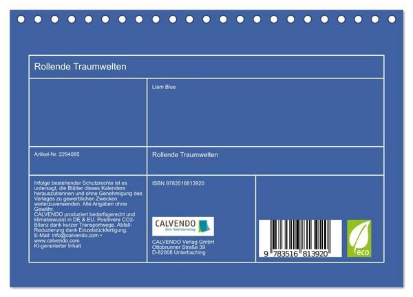 Produktbild: Rollende Traumwelten (Tischkalender 2027 DIN A5 quer), CALVENDO Monatskalender