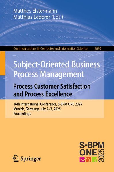 Produktbild: Subject-Oriented Business Process Management. Process Customer Satisfaction and Process Excellence