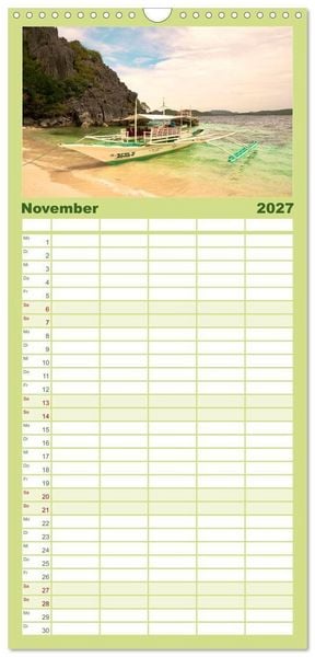 Produktbild: Familienplaner 2027 - S&uuml;dostasien - Thailand, Philippinen, Bali mit 5 Spalten (Wandkalender, 21 x 45 cm) CALVENDO