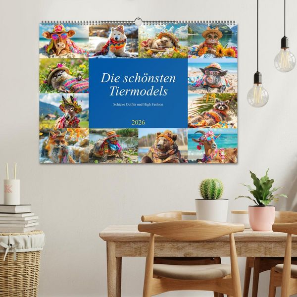 Produktbild: Die sch&ouml;nsten Tiermodels. Schicke Outfits und High Fashion (Wandkalender 2026 DIN A2 quer), CALVENDO Monatskalender