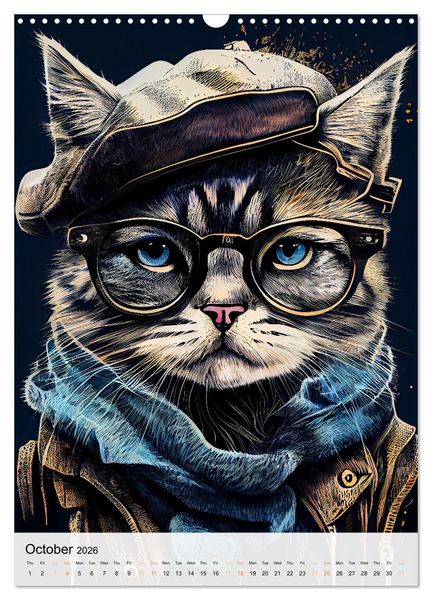 Produktbild: Hipster Cats (Wall Calendar 2026 DIN A3 portrait), CALVENDO 12 Month Wall Calendar