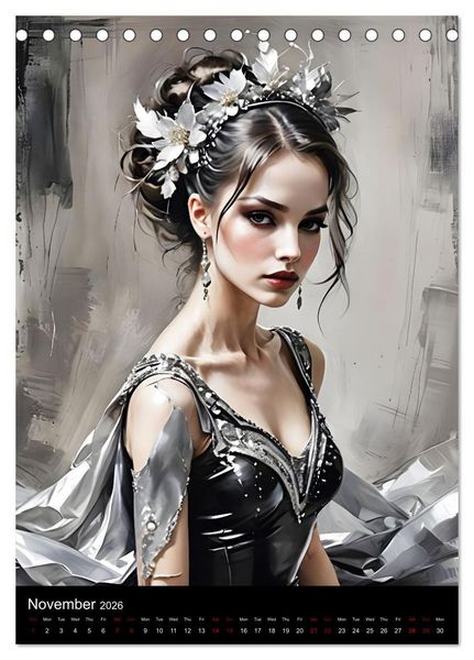 Produktbild: Dancing Elegance (Desk Calendar 2026 DIN A5 portrait), CALVENDO 12 Month DeskCalendar