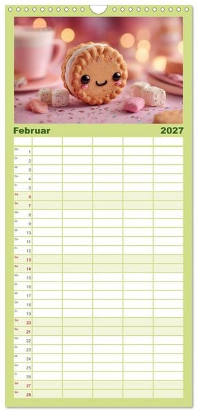 Produktbild: Familienplaner 2027 - Kawaii-Gl&uuml;cksmomente mit 5 Spalten (Wandkalender, 21 x 45 cm) CALVENDO
