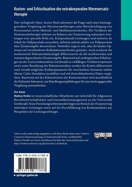 Produktbild: Kosten- und Erl&ouml;ssituation der extrakorporalen Nierenersatztherapie