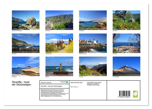 Produktbild: Teneriffa - Insel der Gl&uuml;ckseligen (hochwertiger Premium Wandkalender 2026 DIN A2 quer), Kunstdruck in Hochglanz