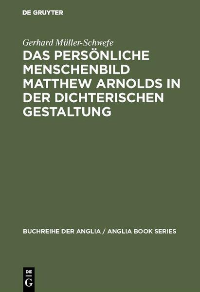 Produktbild: Das pers&ouml;nliche Menschenbild Matthew Arnolds in der dichterischen Gestaltung