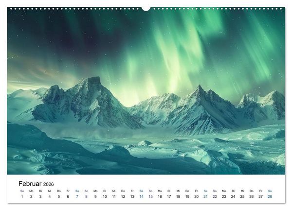 Produktbild: Aurora Borealis - Der Zauber der Nordlichter (hochwertiger Premium Wandkalender 2026 DIN A2 quer), Kunstdruck in Hochglanz