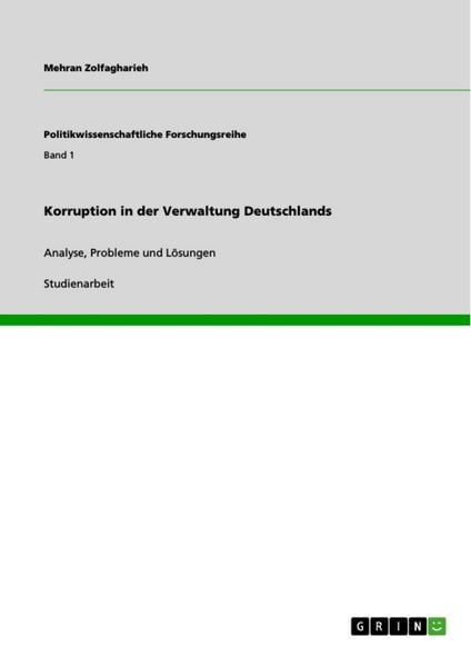 Produktbild: Korruption in der Verwaltung Deutschlands