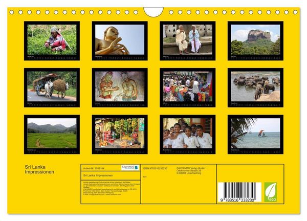 Produktbild: Sri Lanka Impressionen (Wandkalender 2026 DIN A4 quer), CALVENDO Monatskalender
