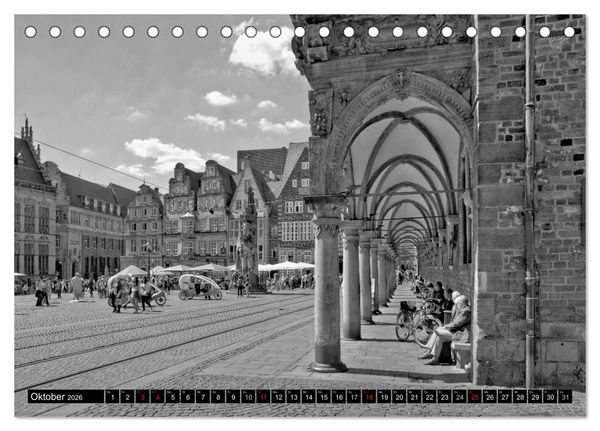 Produktbild: Historisches Bremen (Tischkalender 2026 DIN A5 quer), CALVENDO Monatskalender