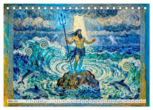 Produktbild: Die G&ouml;tter des Olymps - Die G&ouml;tter der Antike in epischen Bildern (Tischkalender 2027 DIN A5 quer), CALVENDO Monatskalender