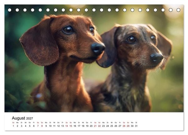 Produktbild: Herzensbrecher - Ein Jahr mit Dackeln (Tischkalender 2027 DIN A5 quer), CALVENDO Monatskalender