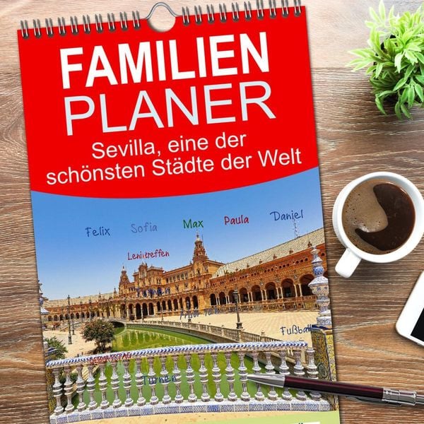 Produktbild: Familienplaner 2026 - Sevilla, eine der sch&ouml;nsten St&auml;dte der Welt mit 5 Spalten (Wandkalender, 21 x 45 cm) CALVENDO