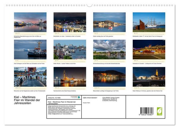 Produktbild: Kiel &ndash; Maritimes Flair im Wandel der Jahreszeiten (hochwertiger Premium Wandkalender 2026 DIN A2 quer), Kunstdruck in Hochglanz