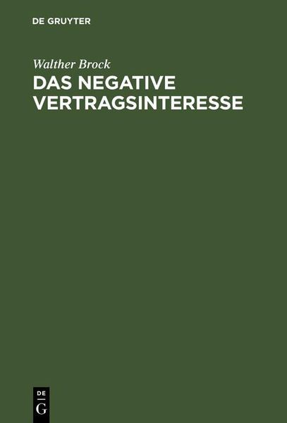 Produktbild: Das negative Vertragsinteresse