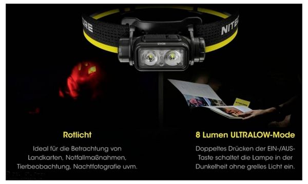 Produktbild: NiteCore NU40 LED Stirnlampe akkubetrieben 1000lm NC-NU40