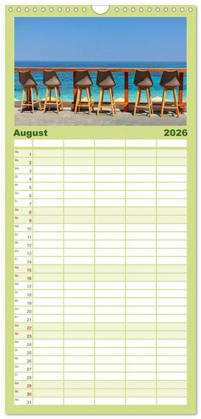 Produktbild: Familienplaner 2026 - Kefalonia Kleine Juwelen im Ionischen Meer mit 5 Spalten (Wandkalender, 21 x 45 cm) CALVENDO