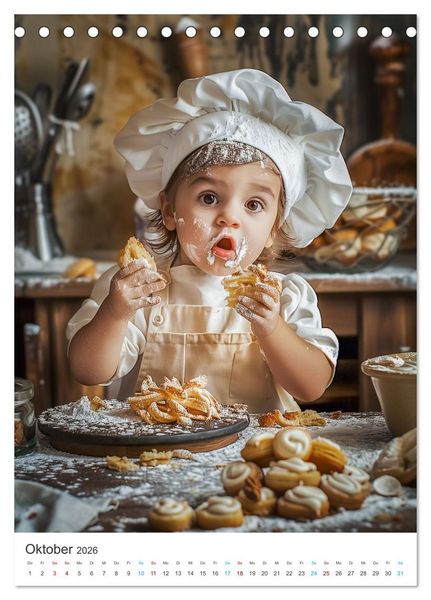 Produktbild: Backen mit Kids (Tischkalender 2026 DIN A5 hoch), CALVENDO Monatskalender