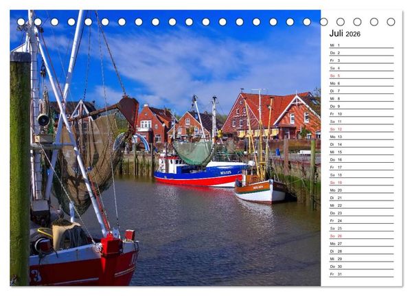 Produktbild: Neuharlingersiel - Ostfrieslands sch&ouml;nstes Hafenst&auml;dtchen (Tischkalender 2026 DIN A5 quer), CALVENDO Monatskalender