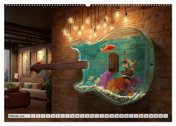 Produktbild: Saitenzauber &ndash; Gitarren im Bilderklang (hochwertiger Premium Wandkalender 2026 DIN A2 quer), Kunstdruck in Hochglanz