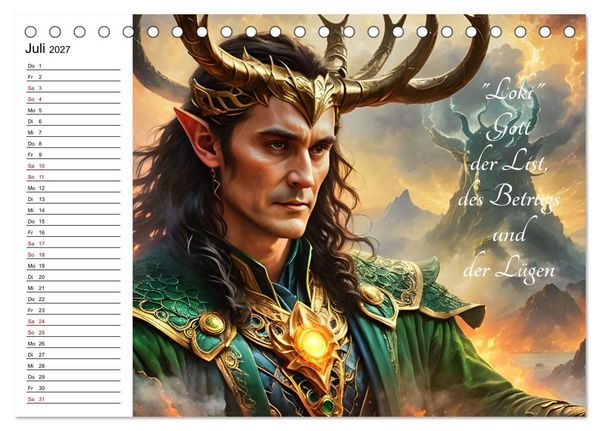 Produktbild: Unsterbliche Mythen des Nordens (Tischkalender 2027 DIN A5 quer), CALVENDO Monatskalender