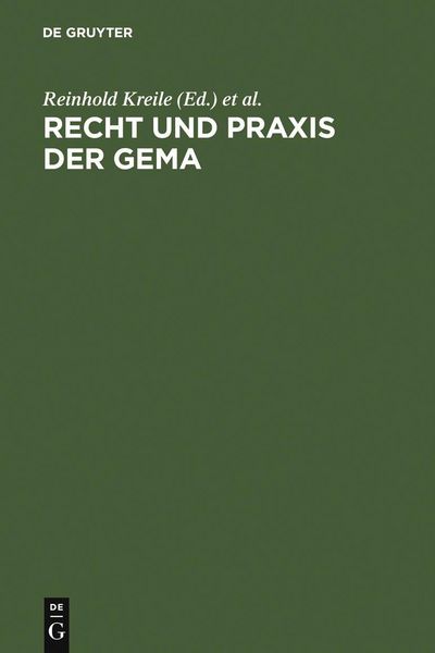Produktbild: Recht und Praxis der GEMA
