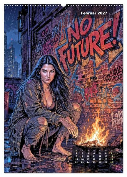 Produktbild: No Future: Dystopische Street-Art Graphic Novel (Wandkalender 2027 DIN A2 hoch), CALVENDO Monatskalender
