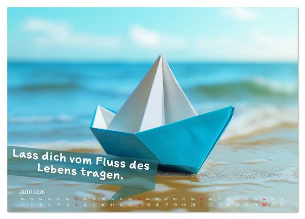 Produktbild: Origami Kalender der Achtsamkeit - Achtsamkeitskalender (Tischkalender 2026 DIN A5 quer), CALVENDO Monatskalender