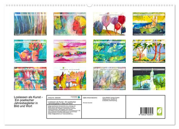 Produktbild: Loslassen als Kunst - Ein poetischer Jahresbegleiter in Bild und Wort (hochwertiger Premium Wandkalender 2026 DIN A2 quer), Kunstdruck in Hochglanz